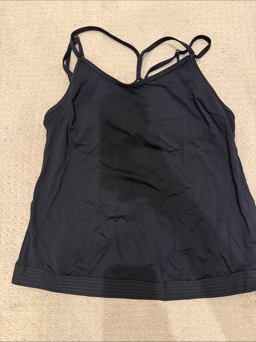 Athleta Black Strappy Swim Coverup Tank